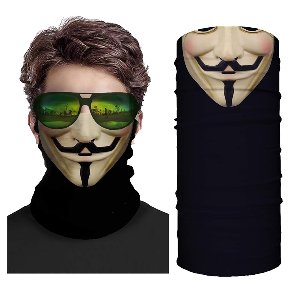 Anonymous Neck Gaiter Face Mask - Hacker Balaclava Graphic